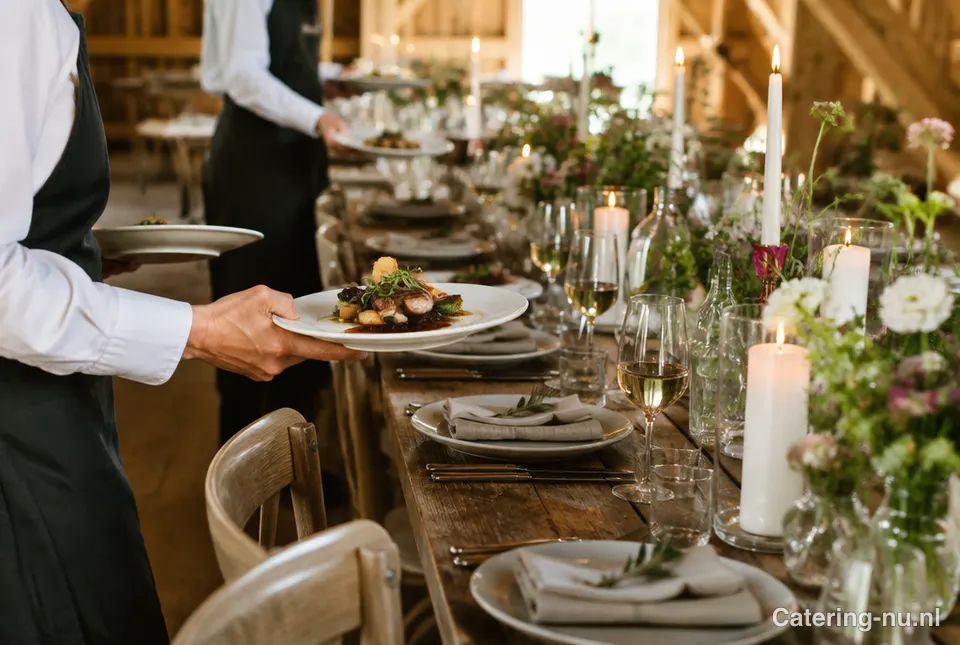 Gedekte tafels voor een bruiloftsdiner